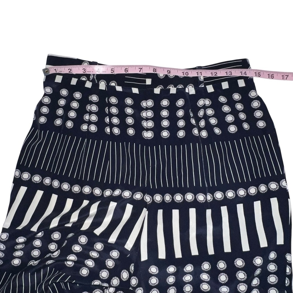 Steven Alan James Pants, Sun Dash Print Silk Navy Blue and White Graphic Size 4 - Picture 4 of 11